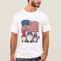 Bandeira Gnome Patriota Design de Gravura Vintage_