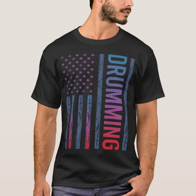 Camiseta Bandeira Gradiente Bateria Baterista Tambor Tambor (Frente)