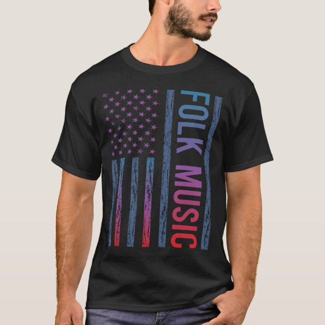 Camiseta Bandeira Gradiente de Música Folk (Frente)