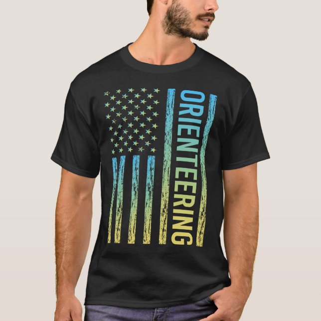 Camiseta Bandeira Gradiente de Orientação Navegação de Orie (Frente)