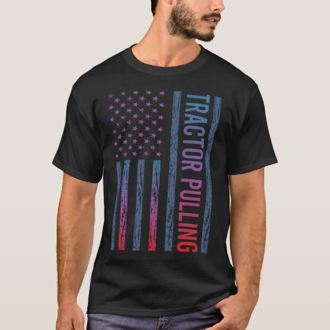 Camiseta Bandeira Gradiente de Trator Pulling (Frente)