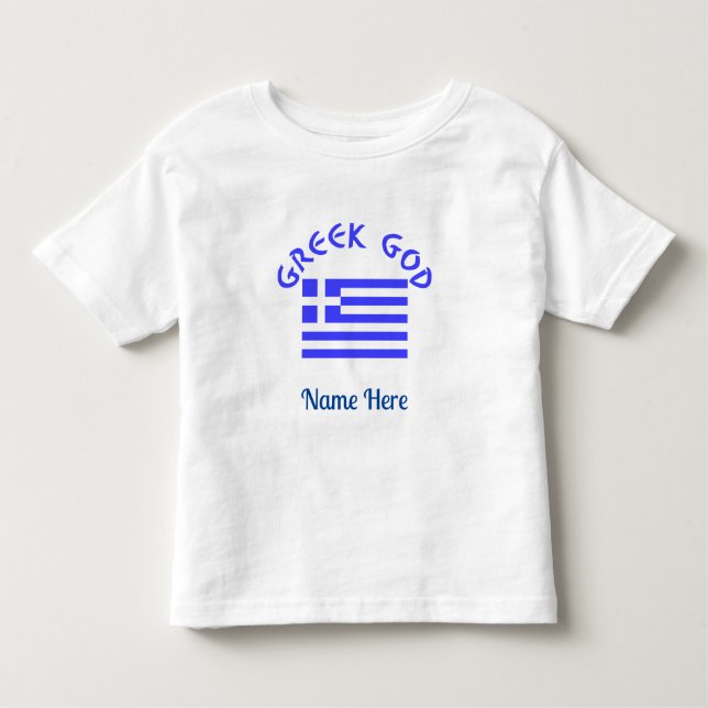 Camiseta Bandeira Grega Deus Grego Nome Personalizado  (Frente)