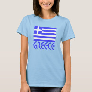 Camiseta Bandeira Grega e Mulheres da Grécia 