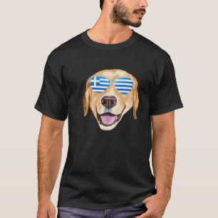 Camiseta Bandeira Grega Labrador Retriever Amarelo Cão Gréc