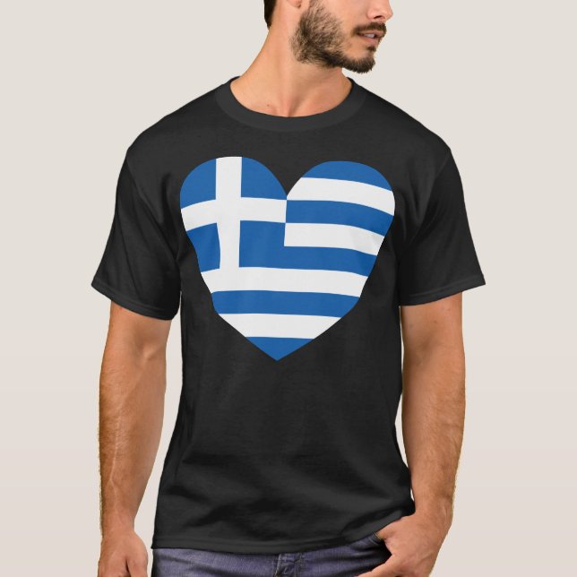 Camiseta Bandeira Grega Orgulho Amor Coração (Frente)