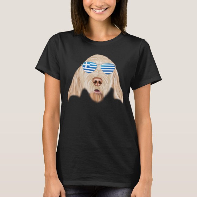 Camiseta Bandeira grega Spinoni Italiani Grécia Pocket (Frente)
