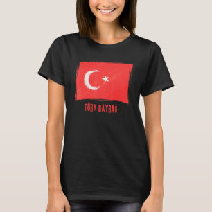 Camiseta Bandeira Grunge Da República Da Turquia Língua Tu