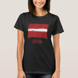 Camiseta Bandeira Grunge Letônia Latvija Língua Letã