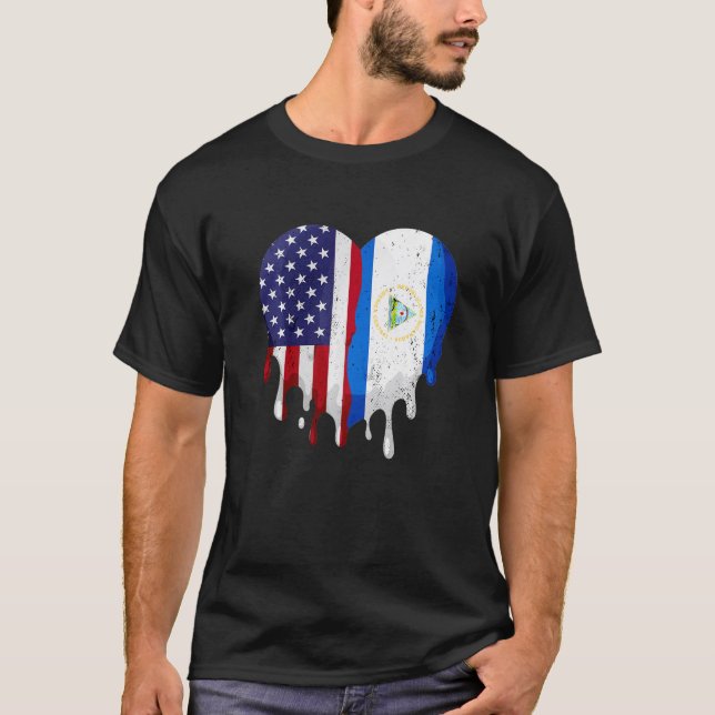 Camiseta Bandeira H do Patrimônio Hispânico Americano Nicar (Frente)