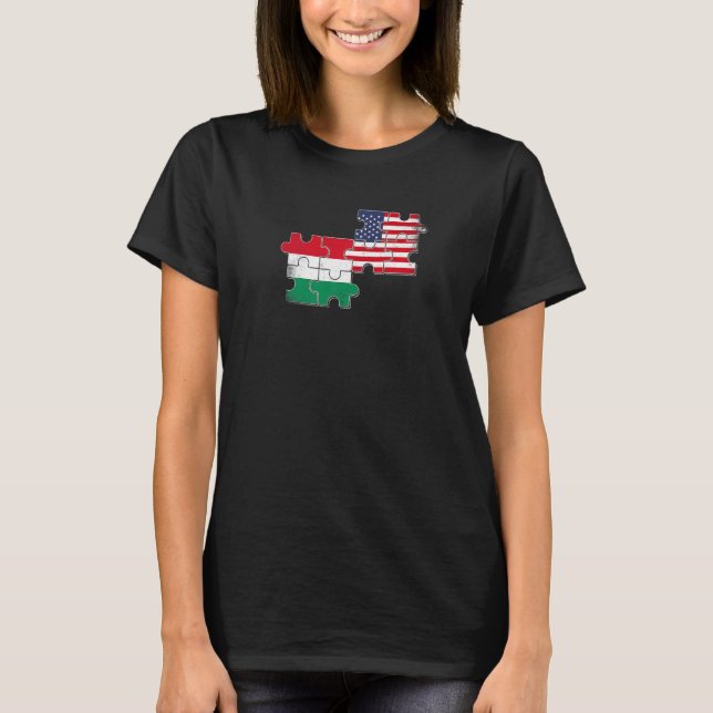 Camiseta Bandeira Húngara Americana (Frente)