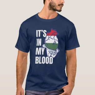 Camiseta Bandeira Húngara Coração Veias Sanguíneas Mão Hung