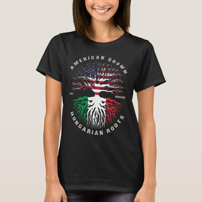 Camiseta Bandeira Húngara Crescente Americana (Frente)