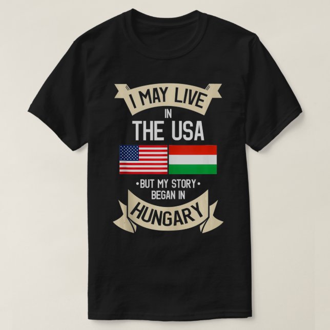 Camiseta Bandeira Húngara dos EUA (Frente do Design)