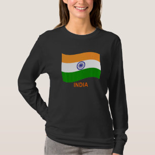 Camiseta Bandeira Indiana Agitando da Índia Bharat