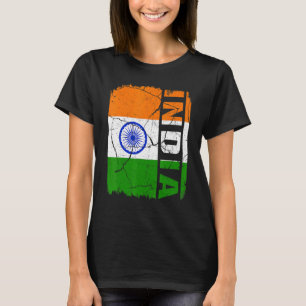 Camiseta Bandeira Indiana Vintage Orgulho da Índia Raízes P