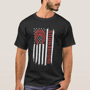 Camiseta Bandeira Indígena Americana Patriótica EUA Nativa