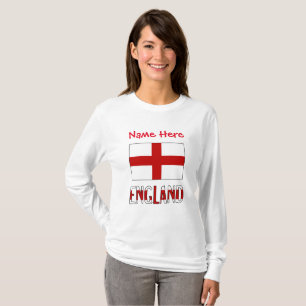 Camiseta Bandeira Inglesa da Inglaterra Vermelha Personaliz