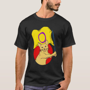 Camiseta Bandeira Intersexual Gato Gênero Não Binário