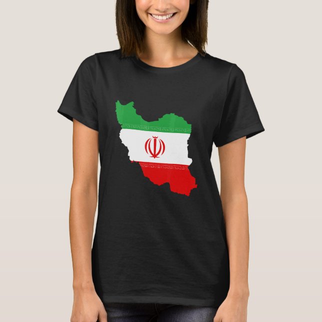 Camiseta bandeira irã mapa iraniano irã para mulheres (Frente)