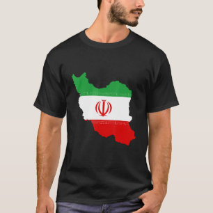 Camiseta bandeira irã mapa iraniano irã para mulheres