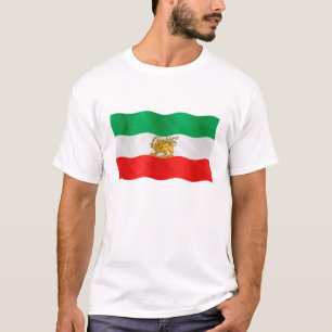 Camiseta bandeira iraniana do sol e do leão