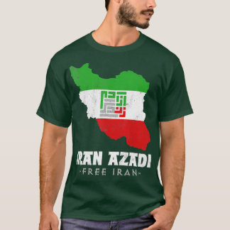 Camiseta Bandeira Iraniana, Mapa Iraniano AZADI Livre Irã, 