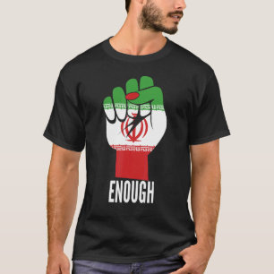 Camiseta Bandeira iraniana SUFICIENTE Mulher com apoio às m