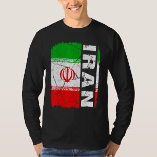 Camiseta Bandeira Iraniana Vintage Orgulho do Irã Raízes He
