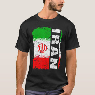 Camiseta Bandeira Iraniana Vintage Orgulho do Irã Raízes He