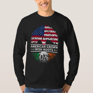 Camiseta Bandeira Irlandesa Americana Criou Raízes Dia de S