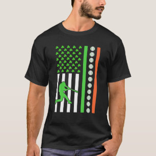Camiseta Bandeira Irlandesa Americana Jogador de Beisebol S