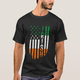 Camiseta Bandeira Irlandesa Americana Vintage Irlanda