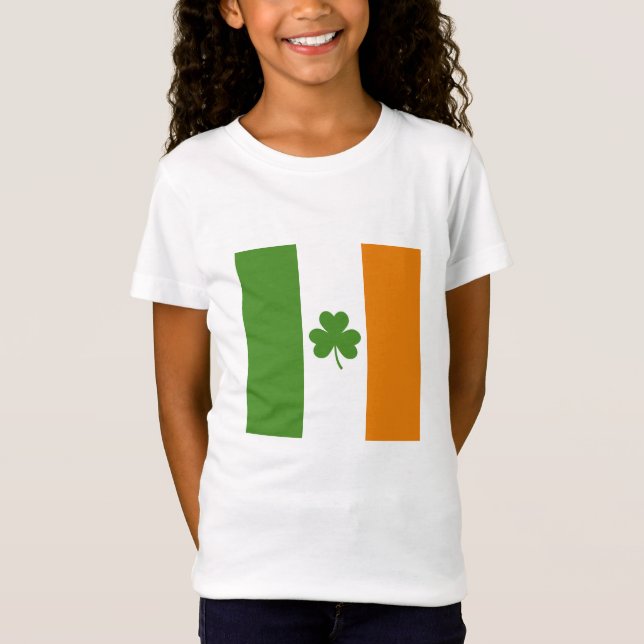 Camiseta Bandeira Irlandesa Dia de São Patrício com Shamroc (Frente)