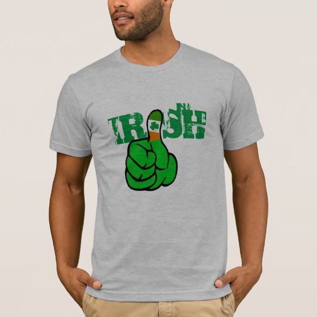 Camiseta bandeira irlandesa Dia de São Patrício Verde Lucky (Frente)