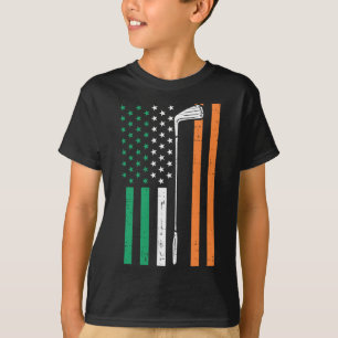 Camiseta Bandeira Irlandesa dos EUA de Golfe Vintage St Pat