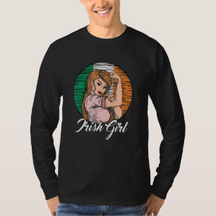 Camiseta Bandeira Irlandesa Irlanda Garota Irlandesa
