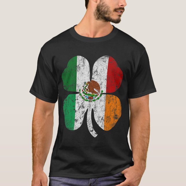 Camiseta Bandeira Irlandesa Mexicana Dia de São Patrício da (Frente)