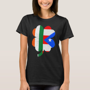 Camiseta Bandeira Irlandesa Porto-Riquenha Trevo Dia de São