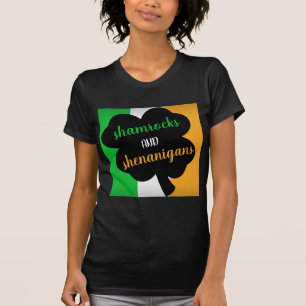 Camiseta Bandeira Irlandesa Shamrocks e Shenanigans