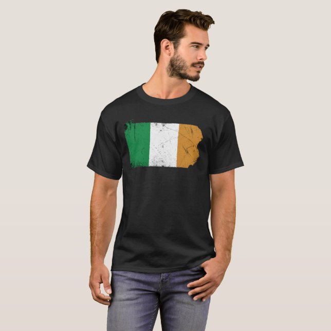 Camiseta Bandeira irlandesa sobre Pensilvânia (Frente Completa)