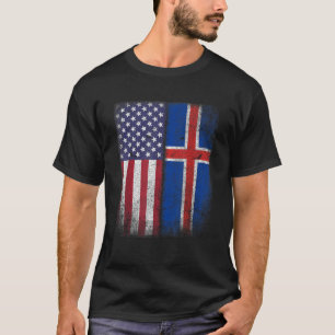 Camiseta Bandeira Islandesa Americana Islândia América Amer