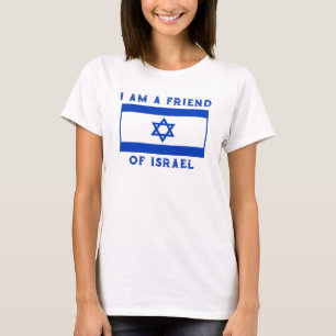 Camiseta Bandeira Israelita Amiga de Israel Mulheres Pro-Is