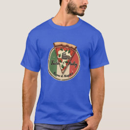 Camiseta Bandeira italiana com a pizza Vintage Roma & Nápol