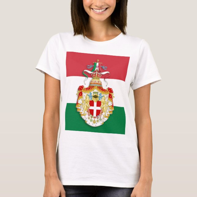Camiseta Bandeira italiana com insígnia do Reino de Itália (Frente)