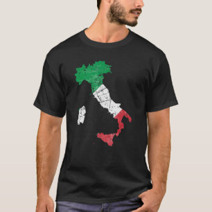 Camiseta Bandeira italiana com mapa italiano angustiado
