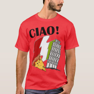Camiseta Bandeira italiana de Pisa Torre de Manchas Boa
