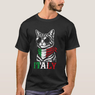 Camiseta Bandeira Italiana Gato Divertido Itália