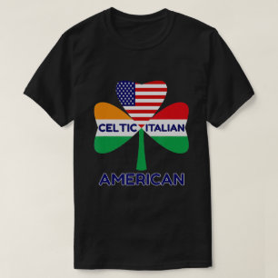 Camiseta Bandeira Italiana Irlandesa Americana E Shamrock C