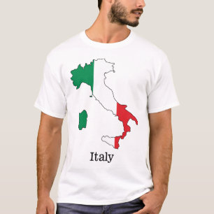 Camiseta Bandeira italiana no seu mapa - Coleção Souvenir