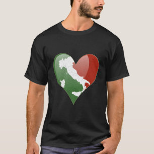 Camiseta Bandeira Italiana Retro Com Itália Mapa Italia Lov